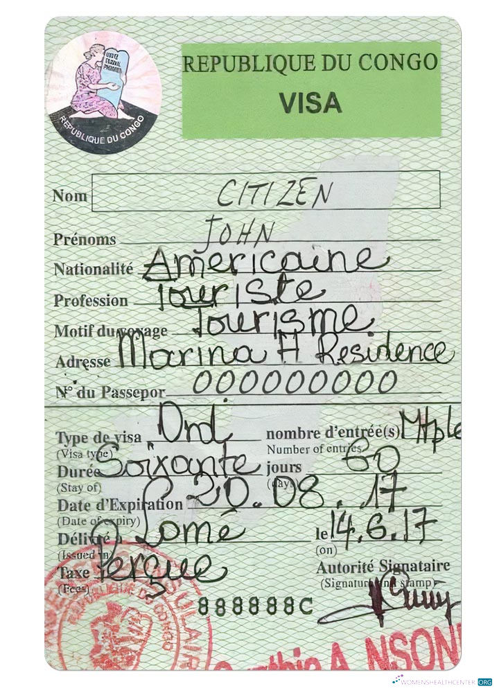 Download CONGO travel visa Photoshop template